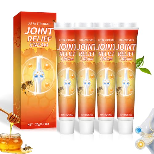 4Pcs Ultra Strength Joint Relief Cream for Knees and Meniscus Ointment New Professional Care Gel Joint Cream Natural Joint Relief Gel for Neck Waist Back Hand Feet and Leg-Fast Absorbing Non-Greasy