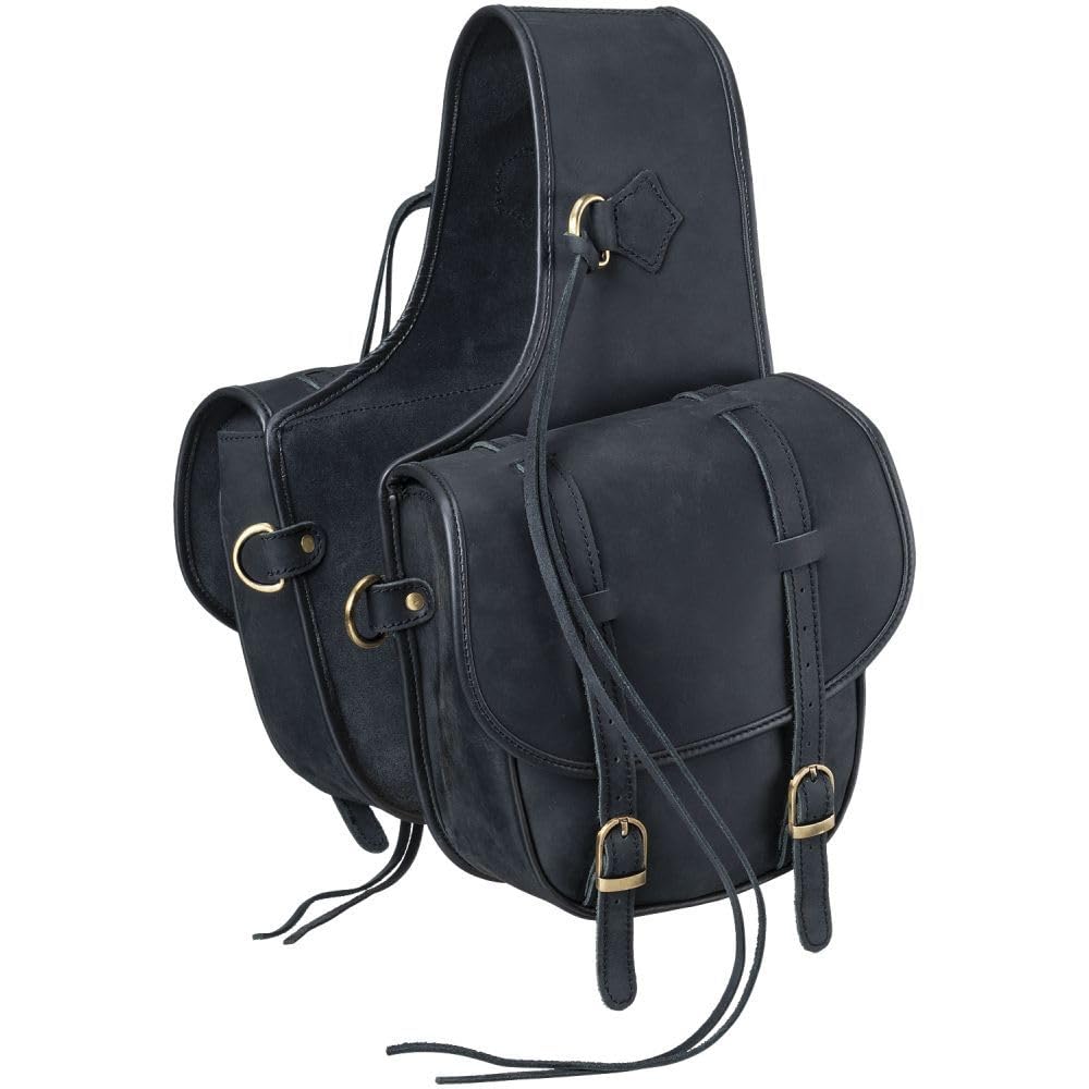 Tough 1 JT International Soft Leather Saddle Bag Black