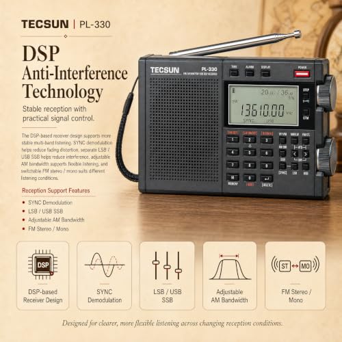 Image of Tecsun Digital PL330 AM /FM /LW /SW Worldband Radio with Single Side Band Receiver