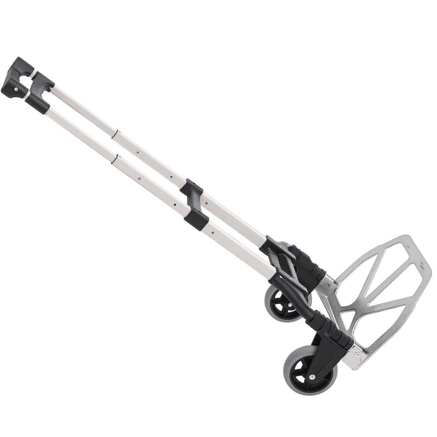 HOMCOM Aluminium Folding Hand Truck Trolley, Heavy Duty Foldable Sack Cart with Adjustable Telescoping Handle, 70KG Load Capacity