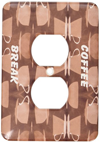 Cache 2 prises avec pause café plaque de finition murale double 3dRose