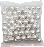 Vista 28 de INSPIRELLE Perlas de imitación de ABS lustroso blanco de 0.63 pulgadas sin perforar para rellenos de jarrón, 140 cuentas de maquillaje de gran