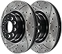 AutoShack PR880997LR Front Drilled Slotted Brake Rotors Black Pair of 2 Driver and Passenger Side Replacement for 2015-2017 Chrysler 200 2013 2014 2015 2016 Dodge Dart 1.4L 2.0L 2.4L 3.6L V6 AWD FWD