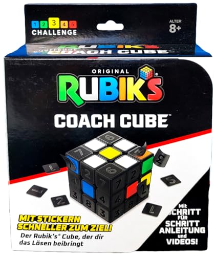 Rubik's Cube, Coach Cube, 3x3 Lernwürfel mit Stickern, zum...
