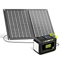 Portable Power Station 24000mAh, Solar Generator 120W Pack with 21W Solar Panel, Lithium Battery Peak, AC/DC Outlets, 18W USB-C PD Output for Camping, RV, Travel, Home Backup, Hurricane Emergency