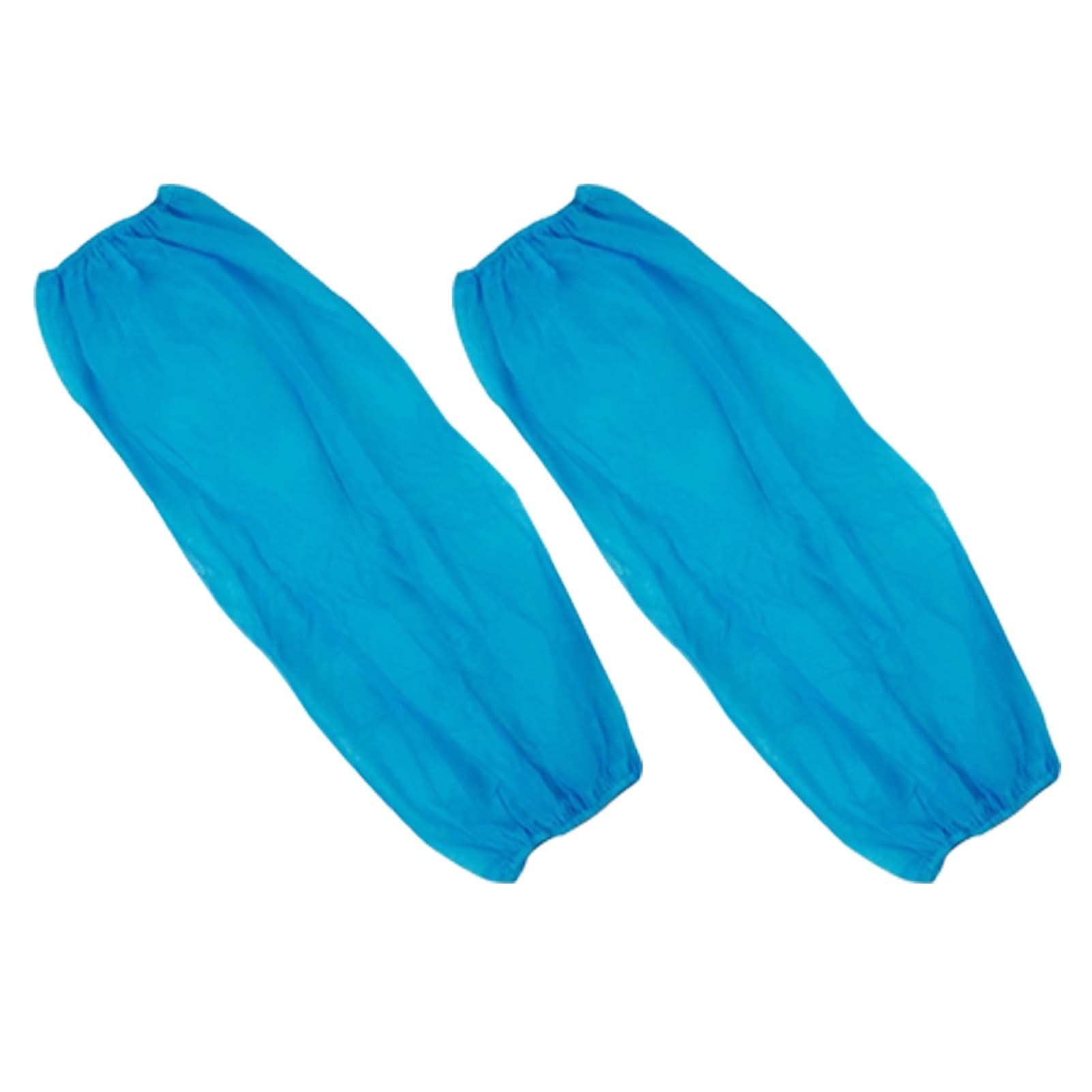 Lot de 100 Manchons jetables en Tissu Non tissé pour la Protection des Bras, pour la Maison, la Salle Blanche, la beauté, Les Soins Infirmiers, 2 Couleurs en Option (Couleur : Bleu
