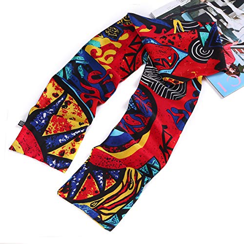 Leeven 3 Pieces Colorful Women Satin Edge Scarves 57"X5.5" Silky Satin Wig Grip Head Scarf For Women Silk Head Wrap Headband For Lace Wigs,Hat,Clothes,Handbag Decoration #TOP5