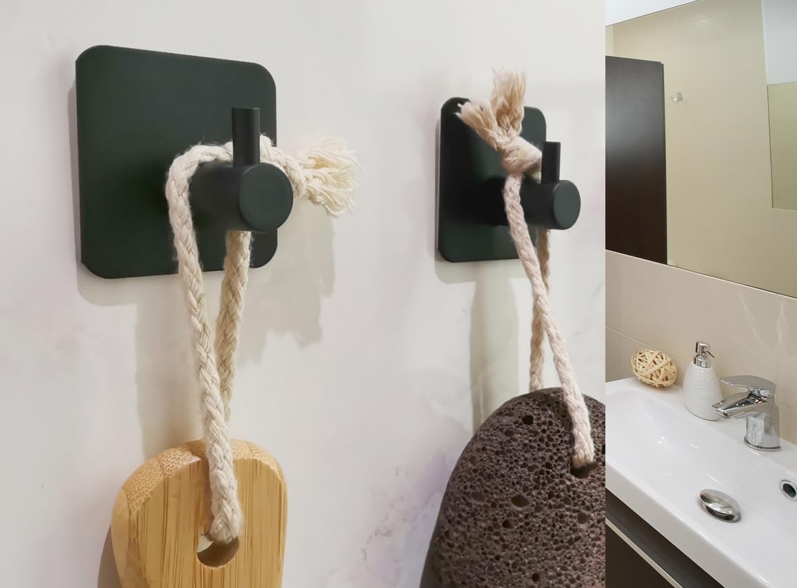 Porte-Serviettes Sans Perçage - Noir - Porte Serviettes De Salle De