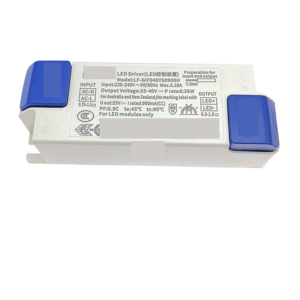 PWANUIGTE LED Driver 800mA-1050mA DC33-40V High PF 0.9 Flicker Lighting Transformer Power Supply for Modules(LF-GIF040YS0900H)