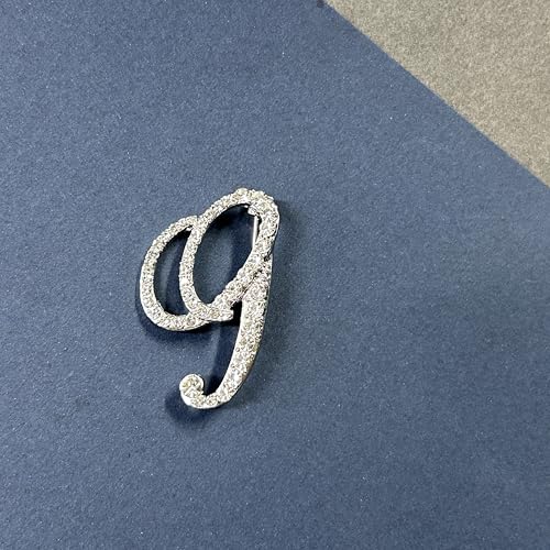 Image of Rhinestone Initial Brooch Pin for Women, Alphabet Gold Letter Brooch A-Z with Crystal, Metal Pin for Hat Bag Dress Suit Accessory for Men
