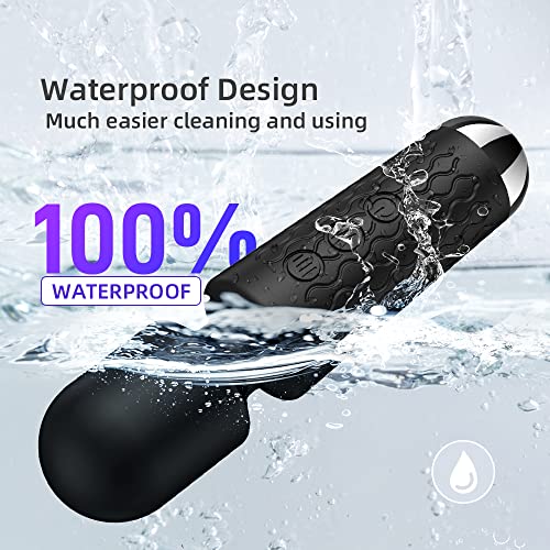 Image of Handheld Cordless Mini Massager, Powerful Quiet with Waterproof, 20 Modes & 8 Speeds Vibration Wand for Back Neck Shoulders, Muscle Soreness Relief & Recovery (Black)