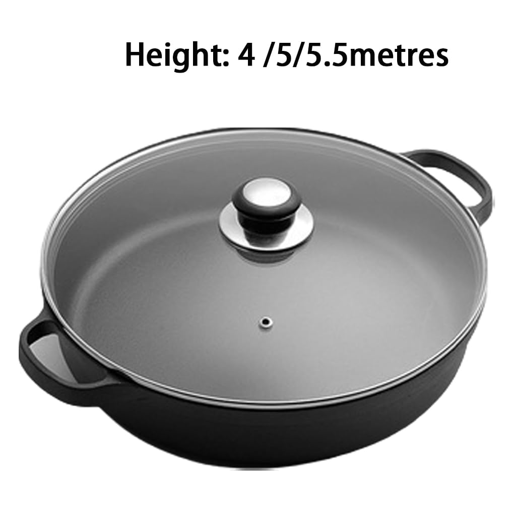 Padella in ghisa antiaderente con coperchio in,Diametro 25cm