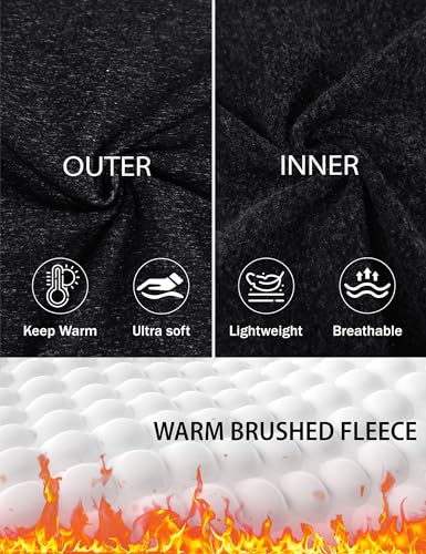 FOREYOND Plus Size Thermal Shirts for Women Fleece Lined Athletic Workout Underwear Tops Base Layer with Zipper Pocket4