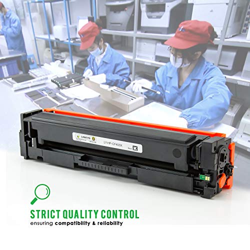 LINKYO Compatible Toner Cartridge Replacement for HP 201X 201A CF400X (Black, High Yield, 2-Pack)