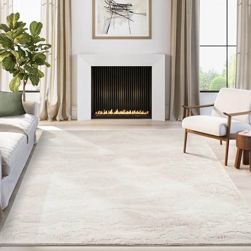 Tapete decorativo Abani Beau Collection color crema 5'x8'