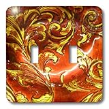 Finition brillante 3dRose LLC lsp_109182_2 Red N Gold Interrupteur à bascule en céramique émaillée