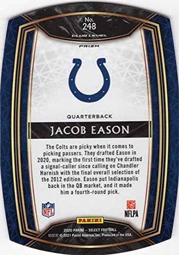 2020 PANINI SELECT PURPLE PRIZM DIE-CUT #248 JACOB EASON CLUB LEVEL COLTS FOOTBALL NFL