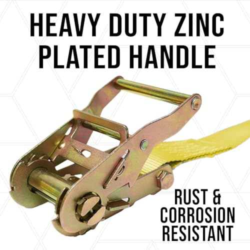 BoxerTool 2 Pack E-Track Ratchet Straps - 2\" x 12ft Logistics Straps 4,400 lbs Heavy Duty Tie Down – Cargo Tie Down, E Track Logistic Straps