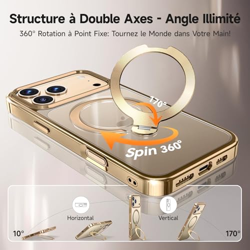Coque Or iPhone 17 Pro Max 6.9" antichoc premium avec anneau MagSafe CD - 2