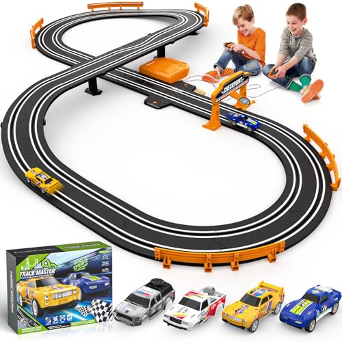 Slot Car Race Track Sets for Boys, Race Car Track with 2 High-Speed Slot Cars, Battery or Electric...