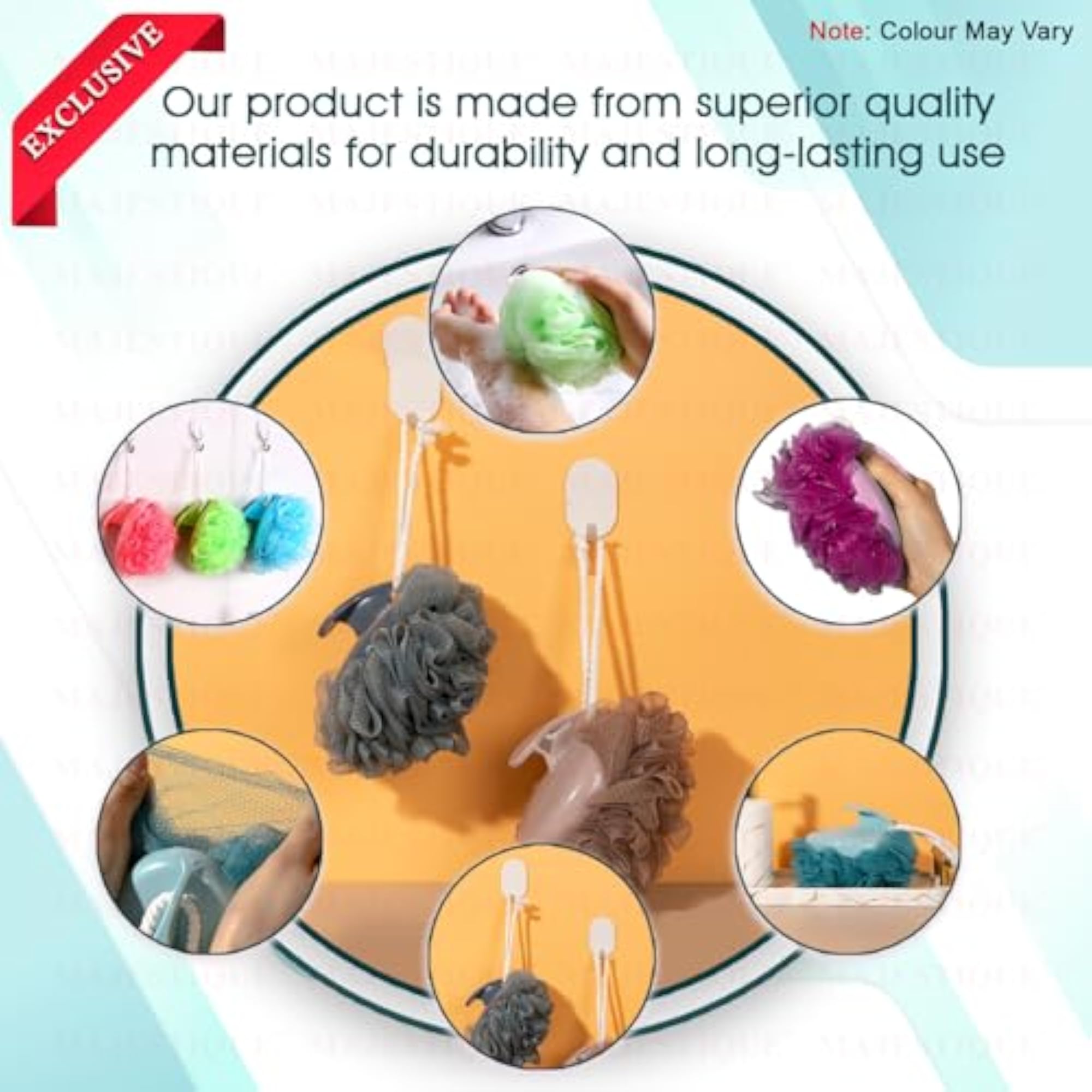Easy Grip Handheld Bath Loofah for Men & Women