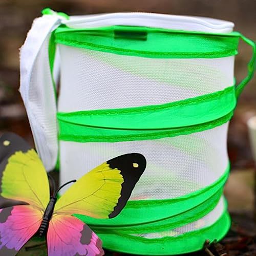 Schmetterlingskäfig | Faltbarer Netzkäfig mit Schmetterlingsnetz | Atmungsaktiver Netzkäfig mit Tragegriffen zur Beobachtung von Schmetterlingsraupenpflanzen Woyufen – Bild 4