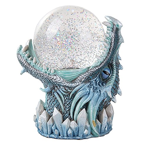 Pacific Trading Frost Ice Dragon StormBall Iceburg Statue Sound Activated Gliter Sparkle