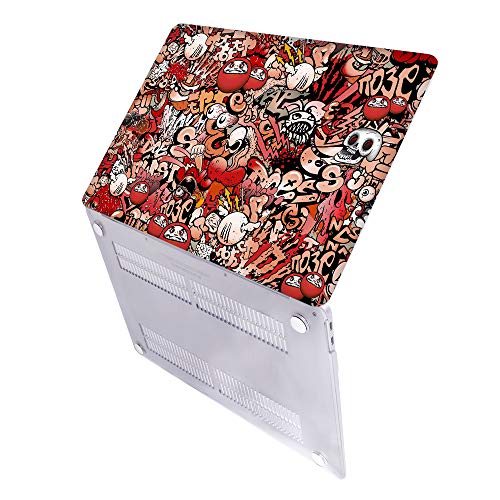 SDH Funda para MacBook Air de 13 pulgadas 2020 liberación A2337 M1 A2179 A1932 con retina,funda de ordenador portátil y cubierta de teclado para MacBook Air 13 con Touch ID,Graffiti 6 Cover