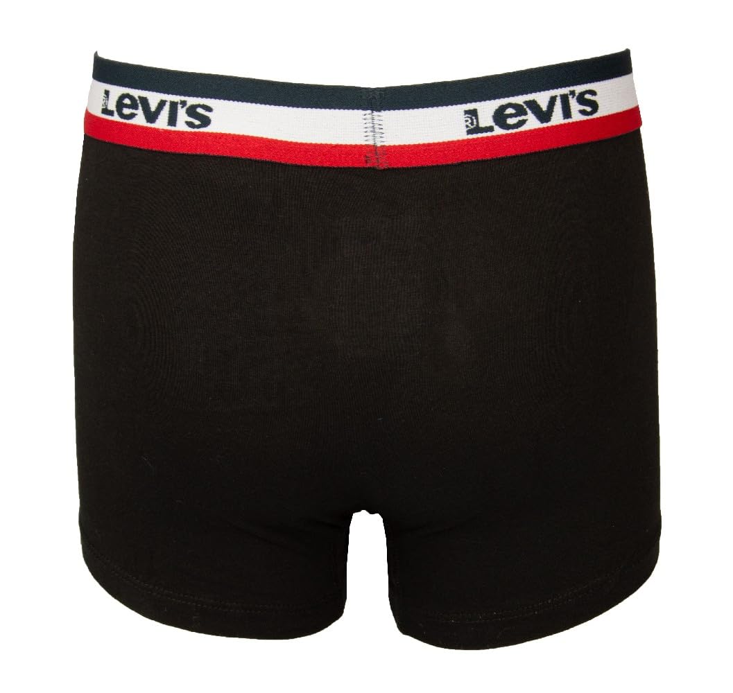 Levi's Boxer Bimbo Maschio Ragazzo Confezione 2 Capi Cotone Elasticizzato Elastico a Vista Articolo 9L0130, 023 Black - Grey, 8 Anni