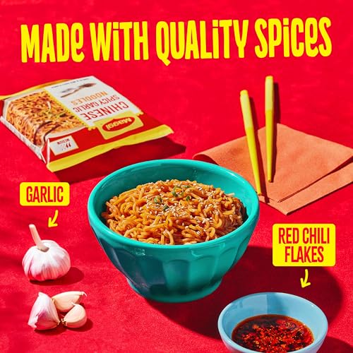 Image of Maggi Chinese Spicy Garlic Noodles, Instant Ramen Noodles, 3 min, Vegetarian, Halal, Kosher, 8-Pack