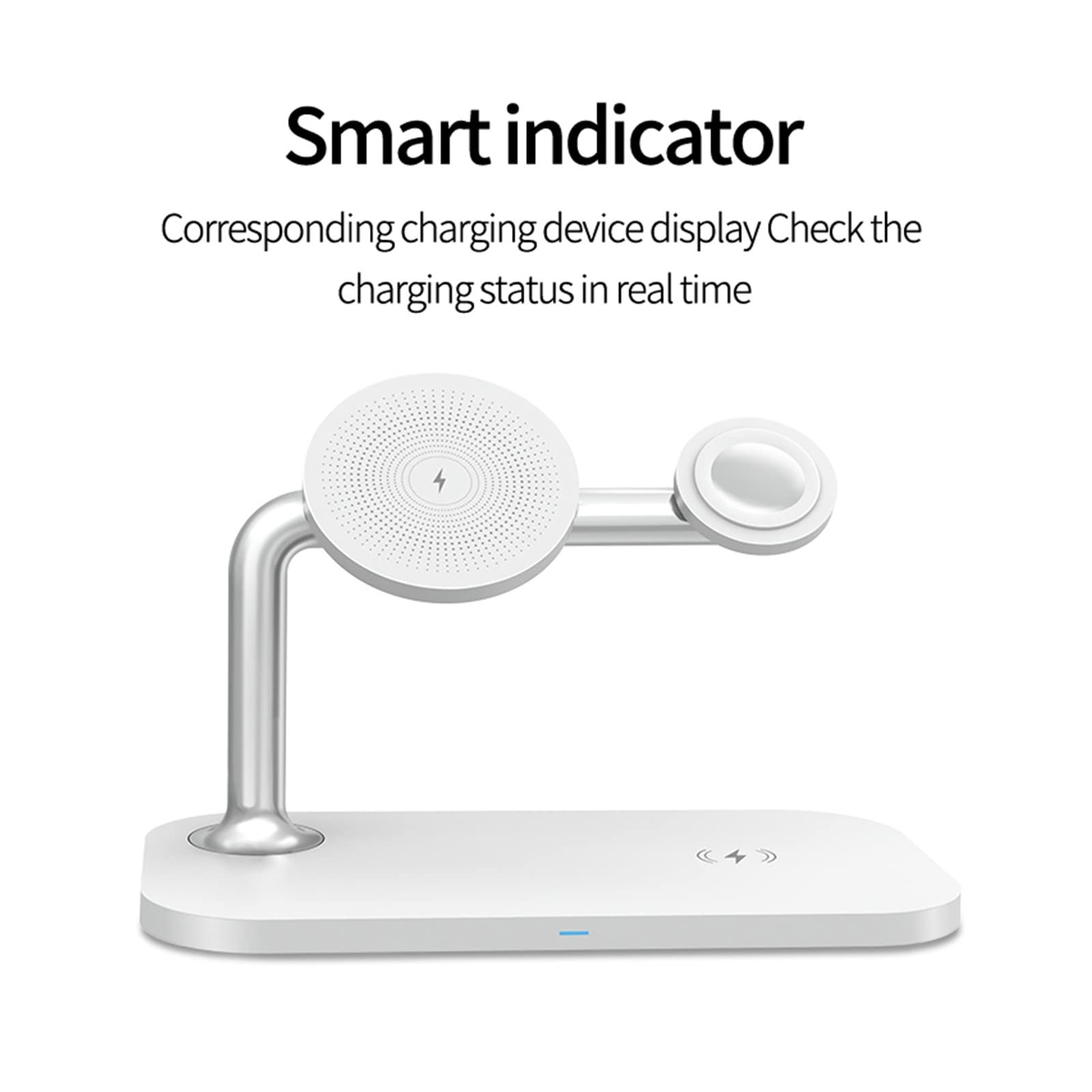 Caricabatterie wireless magnetico 3 in 1 for caricabatterie a induzione for telefono,Compatibilità universale(White)