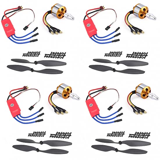 AUTO BOTIX Combo of 1000KV Brushless Motor + 30A SimonK ESC + 1045 Propeller Pair (Set of 4)