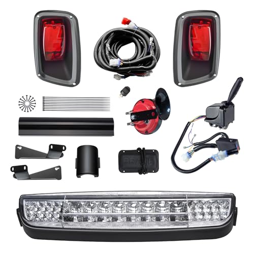Orle Oko Golf Cart Led Light Kit For Ezgo Txt 1996-2013 Gas&Amp;Electric Carts Deluxe Light Bar Kit 12V Street Legal Led Headlight Taillights Turn Signals Hazard Light Switch Horn Brake Pad