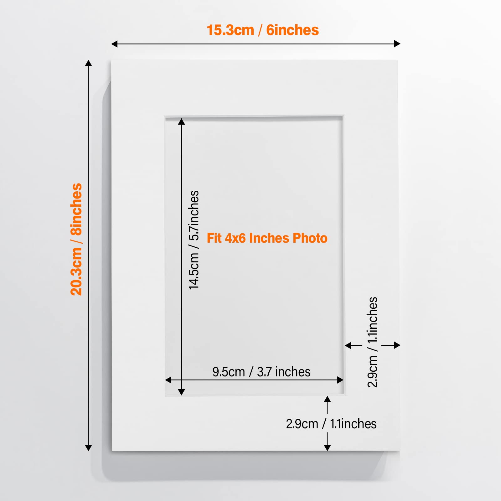 Anhow 8pcs Picture Mounts 8x6 Fit for 6x4 Inch - Image 2