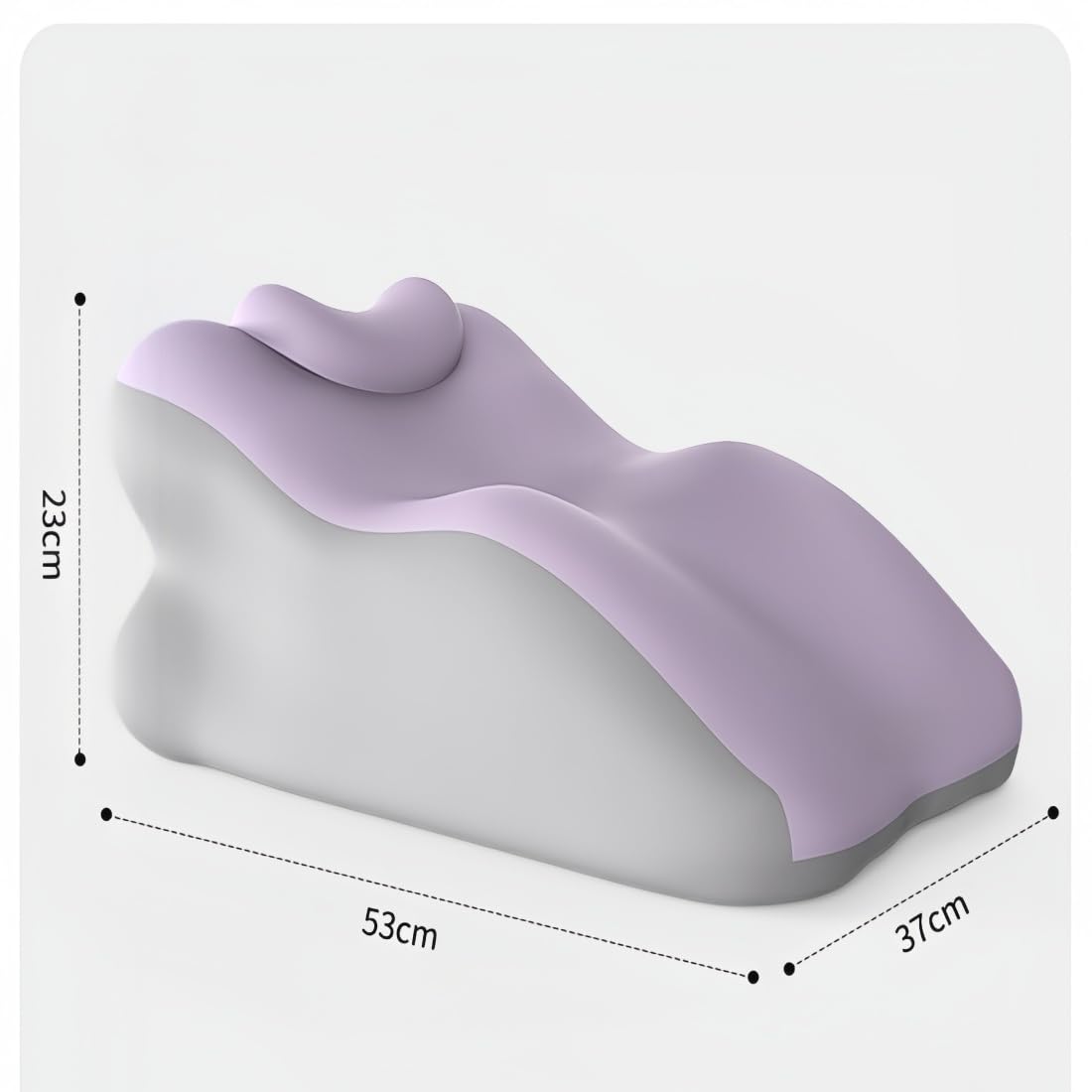 Yagerod Oreiller Liebora, Oreiller for Couple, Oreiller Ergonomique en Mousse à mémoire de Forme, Angle de 27°, for Une Passion Intense Toute la Nuit, for Toutes Les Postures(Lilagrau,B)