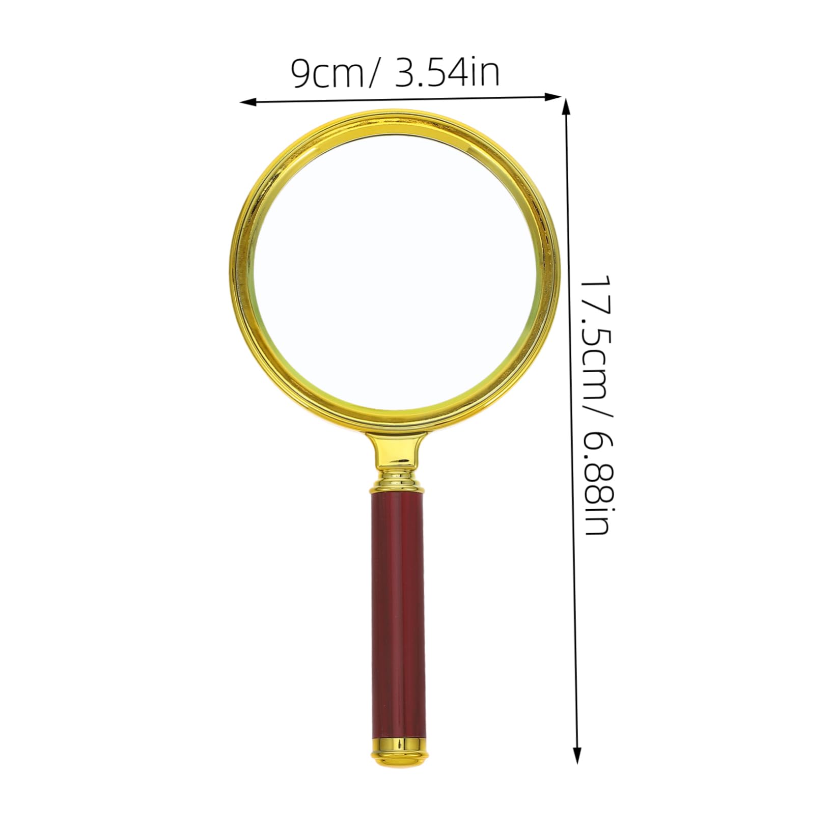 SHERCHPRY Classic Handheld Magnifying Glass with Lens and Faux Rosewood Handle High Definition Magnification for Reading Repairs and Crafting Vintage Style Loupe Magnifier for Detail Viewing