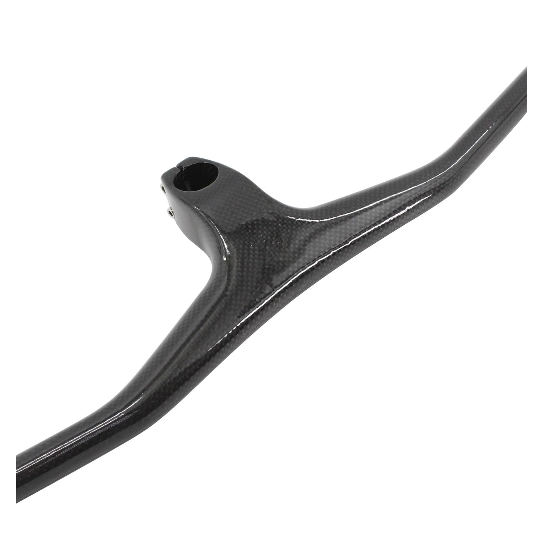 Generico Manubrio e Attacco Manubrio integrati Interamente in Fibra di Carbonio 3K, MTB Lucido Opaco con Angolo -17°