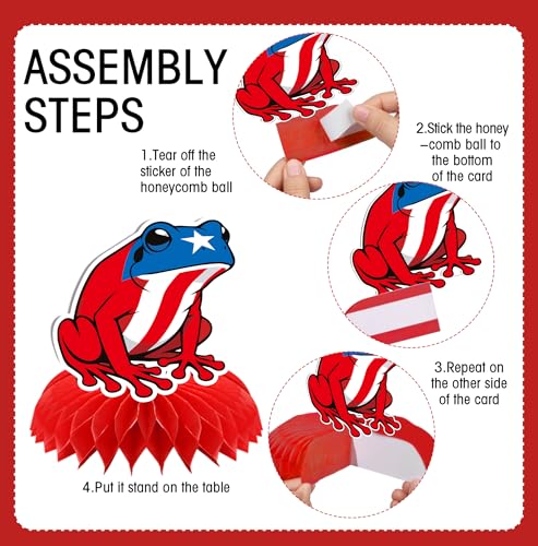 Image of Puerto Rico Party Decorations - 9 Pcs Happy Birthday Centerpieces