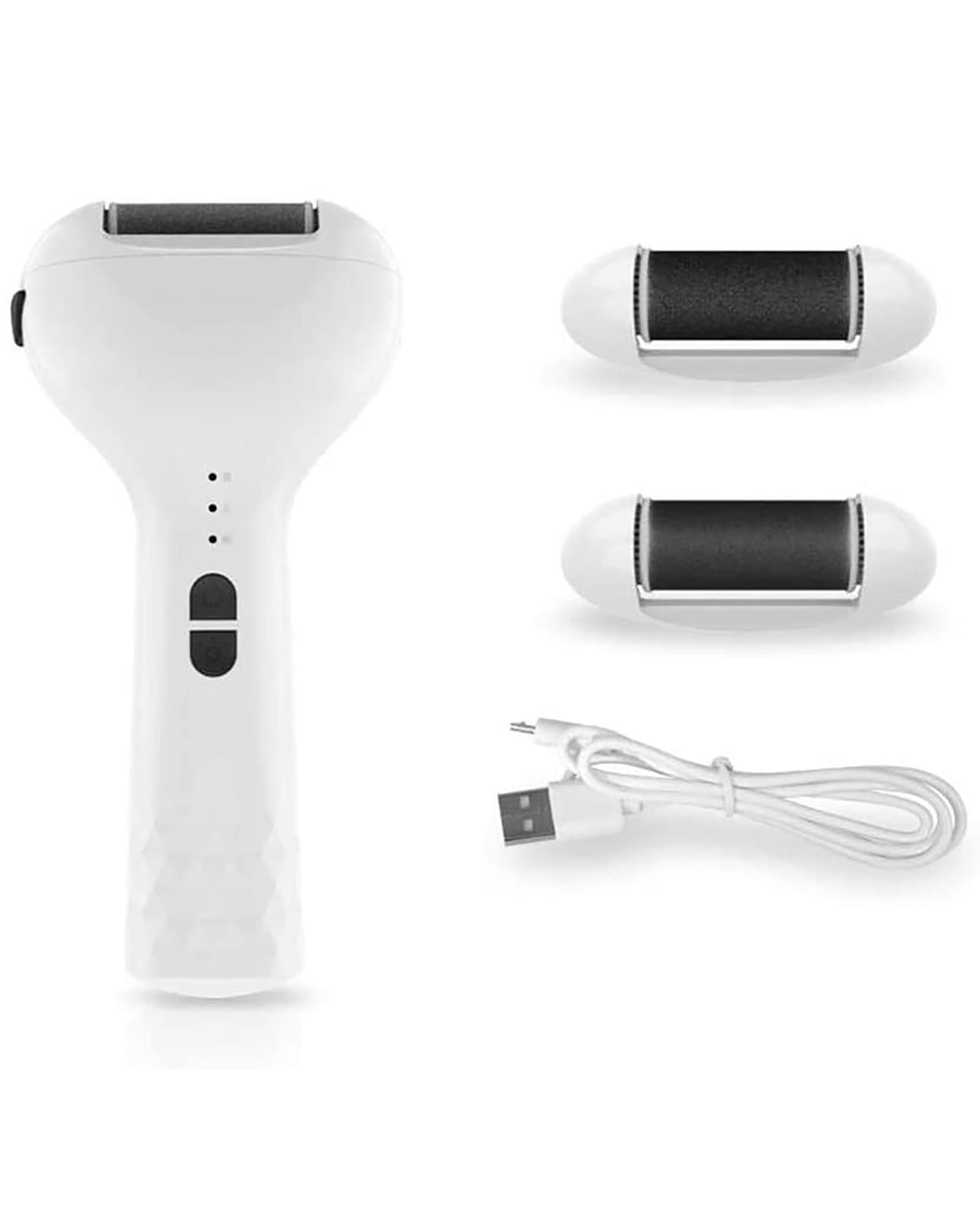 Éliminateur de callosités électriques Multifonctions Limes à Pieds Rechargeables Outils de pédicure pour Soins des Pieds Professionnels avec 3 Rouleaux et 2 Vitesses