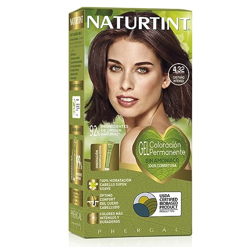 Naturtint 4.32 CHÂTAIGNE INTENSE | Coloration permanente | 100% Couverture Cheveux Blancs | Couleur Naturelle et Longue Durée | Teinture Sans Ammoniaque, Sans Parabène, Ni Silicone