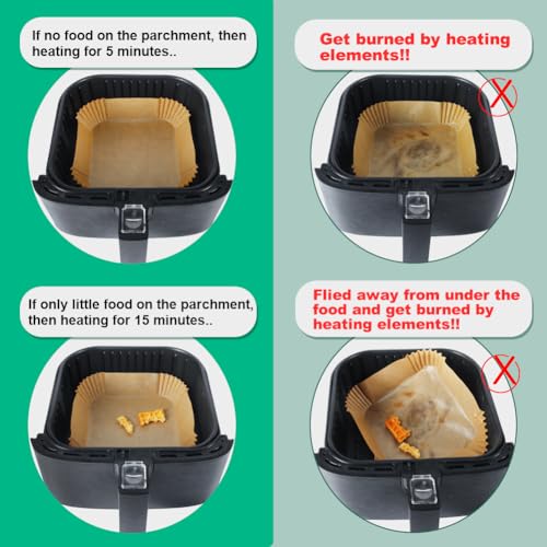 Image of BYKITCHEN 200pcs Air Fryer Liners, Compatible with Ninja Speedi 5.7L, Cosori 5.5L, Ninja MAX PRO /Philips 6.2L, 7.9Inch Large Air Fryer Liner, Baking Parchemnt Paper, Air Fryer Accessories for Kitchen
