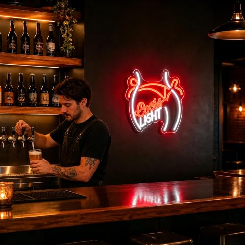 Image of Coors Neon Sign for Wall Decor Light Up Sign Crs Led Signs for Man Cave Room Bar Pub Party Home Wall Decor USB Powered