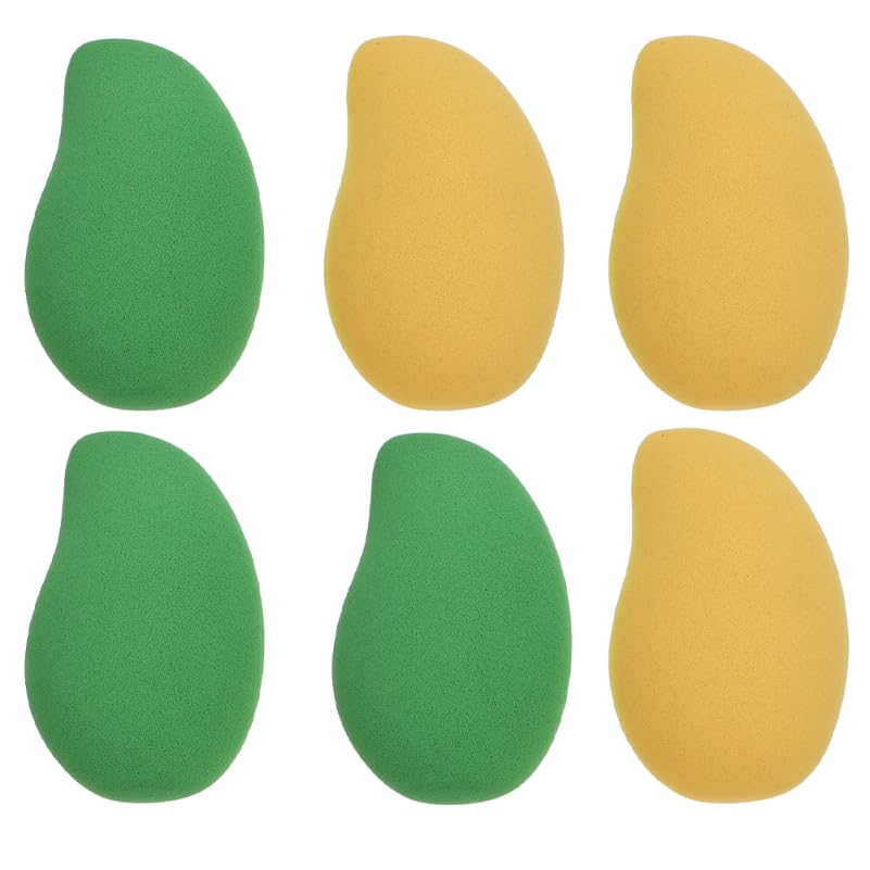 Éponges de maquillage pour visage et corps, éponge mangue pour poudre et crème liquide x6