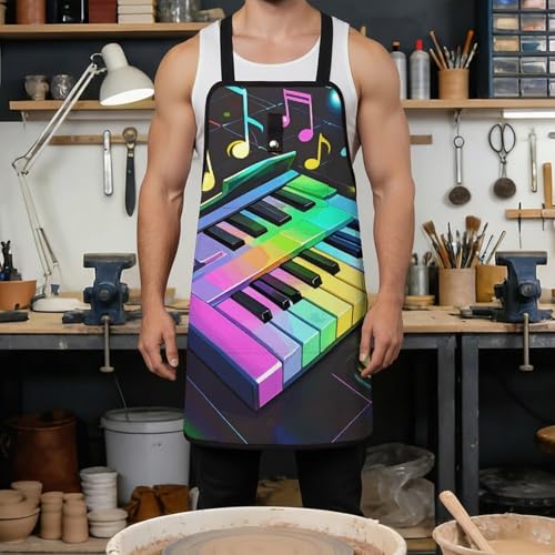 Delantal multiuso con diseño color piano y notas musicales miniatura 4