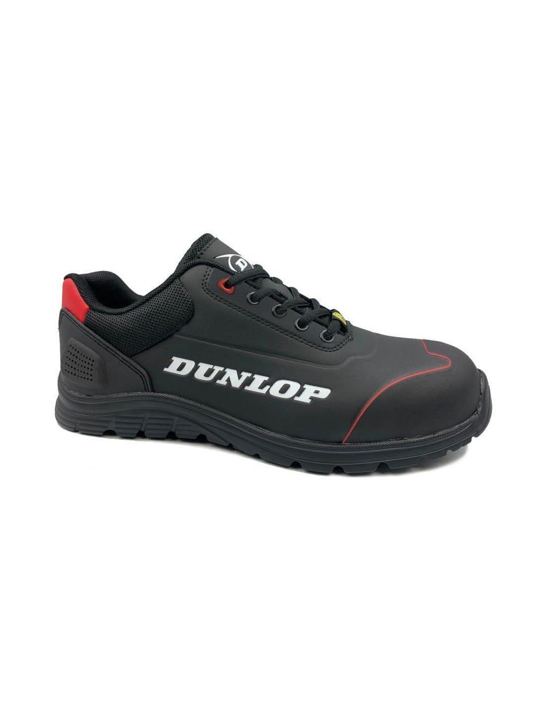 DUNLOP Zapato de Seguridad Matt Negro S3, Microfibra + TPU, Puntera en Fibra de Vidrio, ESD