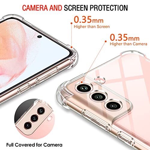 Image of Lustree Back Cover Transparent Case Compatible with Samsung Galaxy S22 | Clear + TPU Case with 4 Corner Air Cushion Protection & Camera Protection | Slim& Stylus Cover