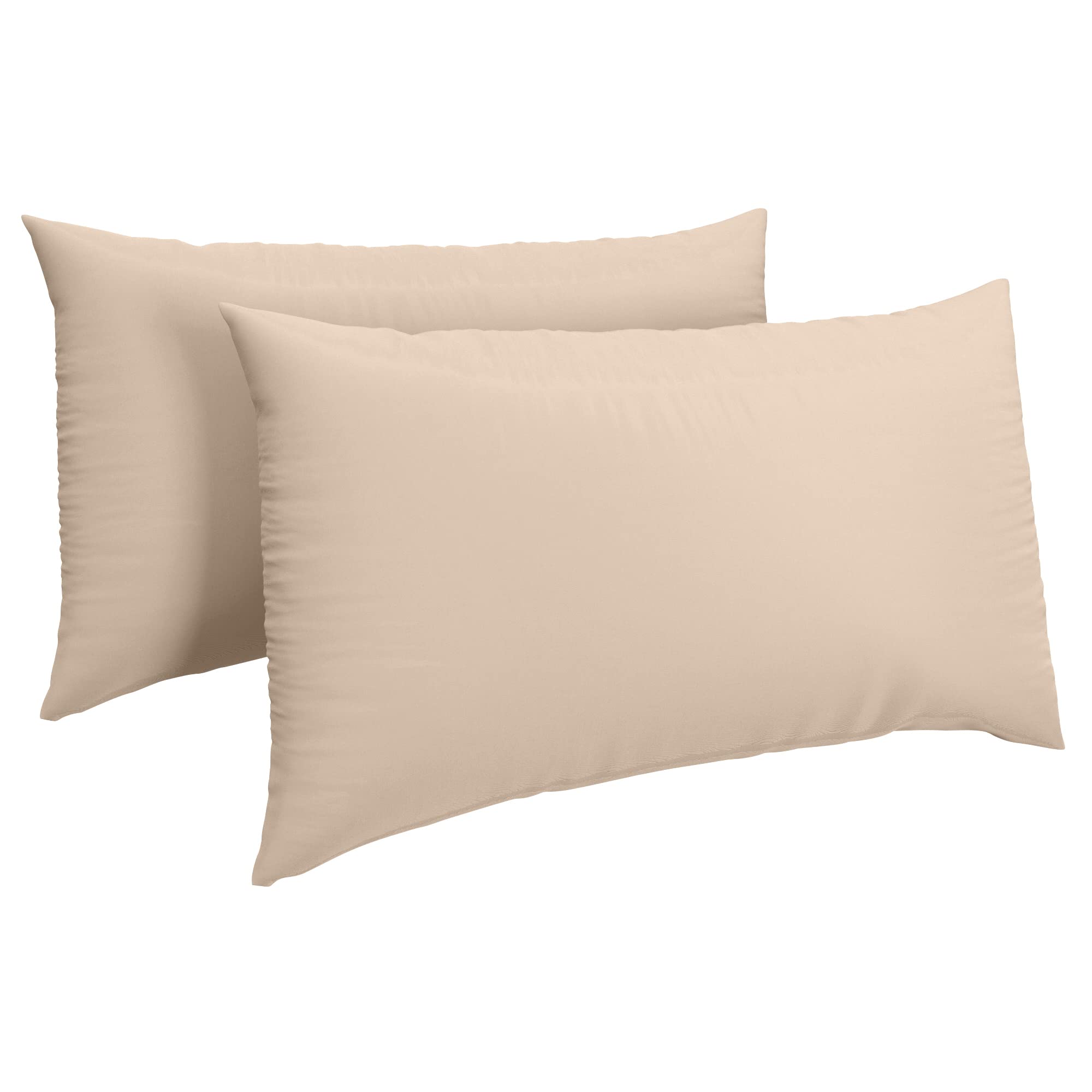 HOME ACE Latte Pillow Cases 2 Pack 50CM x 75CM, Poly Cotton Pillow Cases 2 Pack Housewife Pair of Pillowcases, Easy Care Soft Stain Resistant Envelope Closure Standard Pair of Pillow case