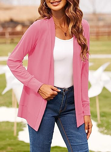 Image of Womens Casual Lightweight Long Sleeve Cardigan Flowy Soft Open Front Knit Cardigan Sweaters