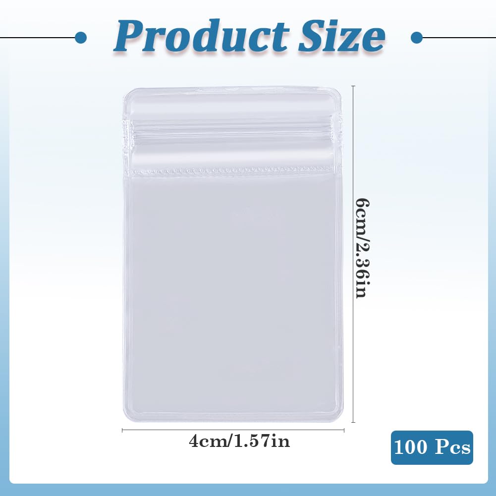 SOFPLATE 100Pcs Clear Jewelry Bags 4x6cm PVC Clear Jewelry Anti Oxidation Zipper Bag Antitarnish Plastic Bags Transparent Storage Pouches for Packaging Holding Jewelry Rings Earrings Small Business