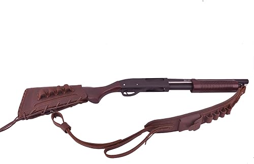 Miniatura 9 de Funda de cuero para rifle con eslinga de pistola de fósforo, soporte de carcasa de almohadilla de retroceso de escopeta de lona con correa de caza